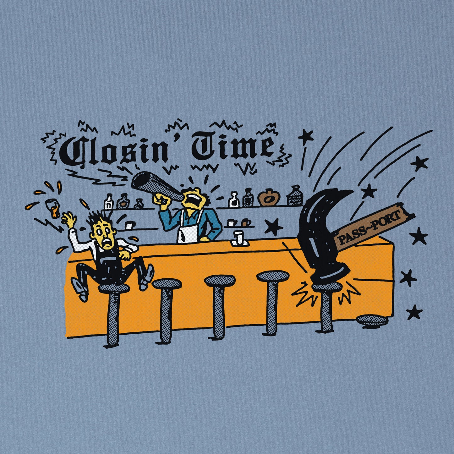 Closin' Time Tee - Washed Out Blue