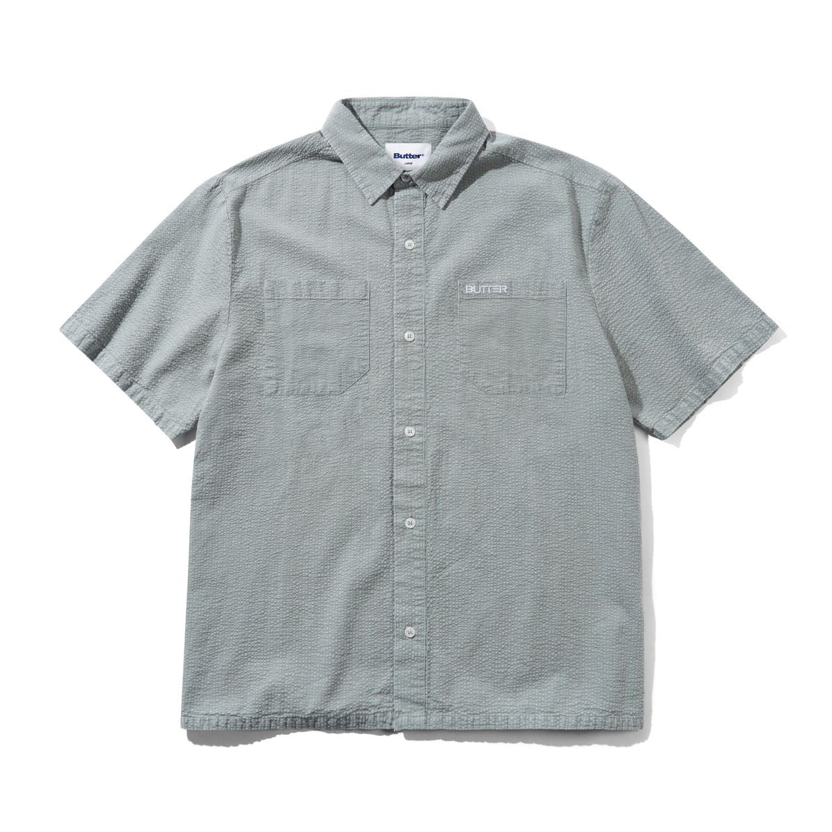 Overdye Seersucker S/S Shirt - Grey
