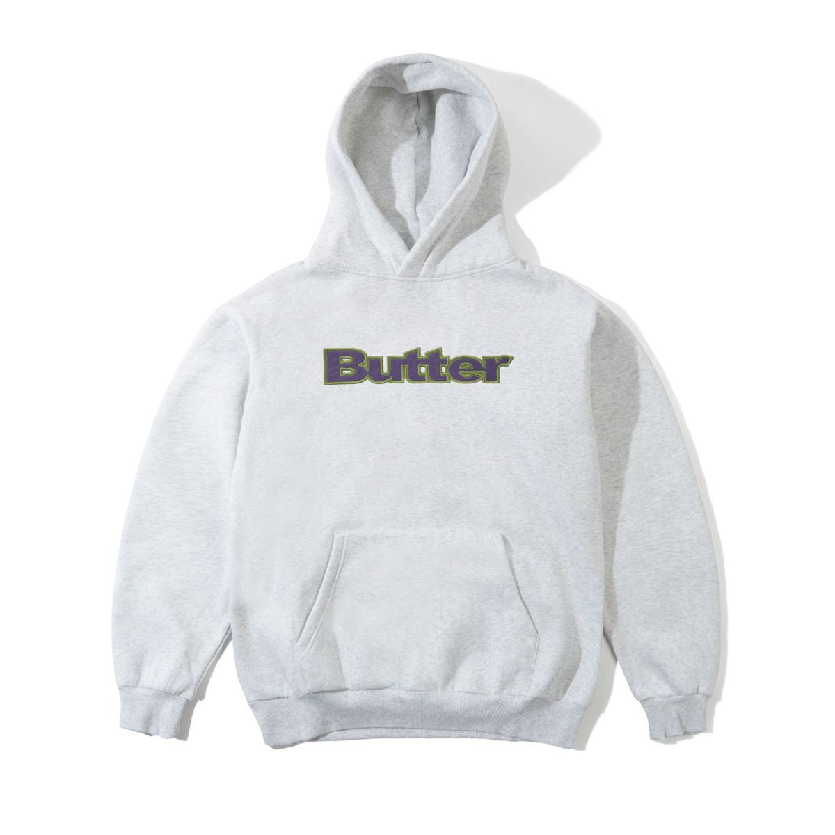 Satin Applique Pullover Hood - Ash