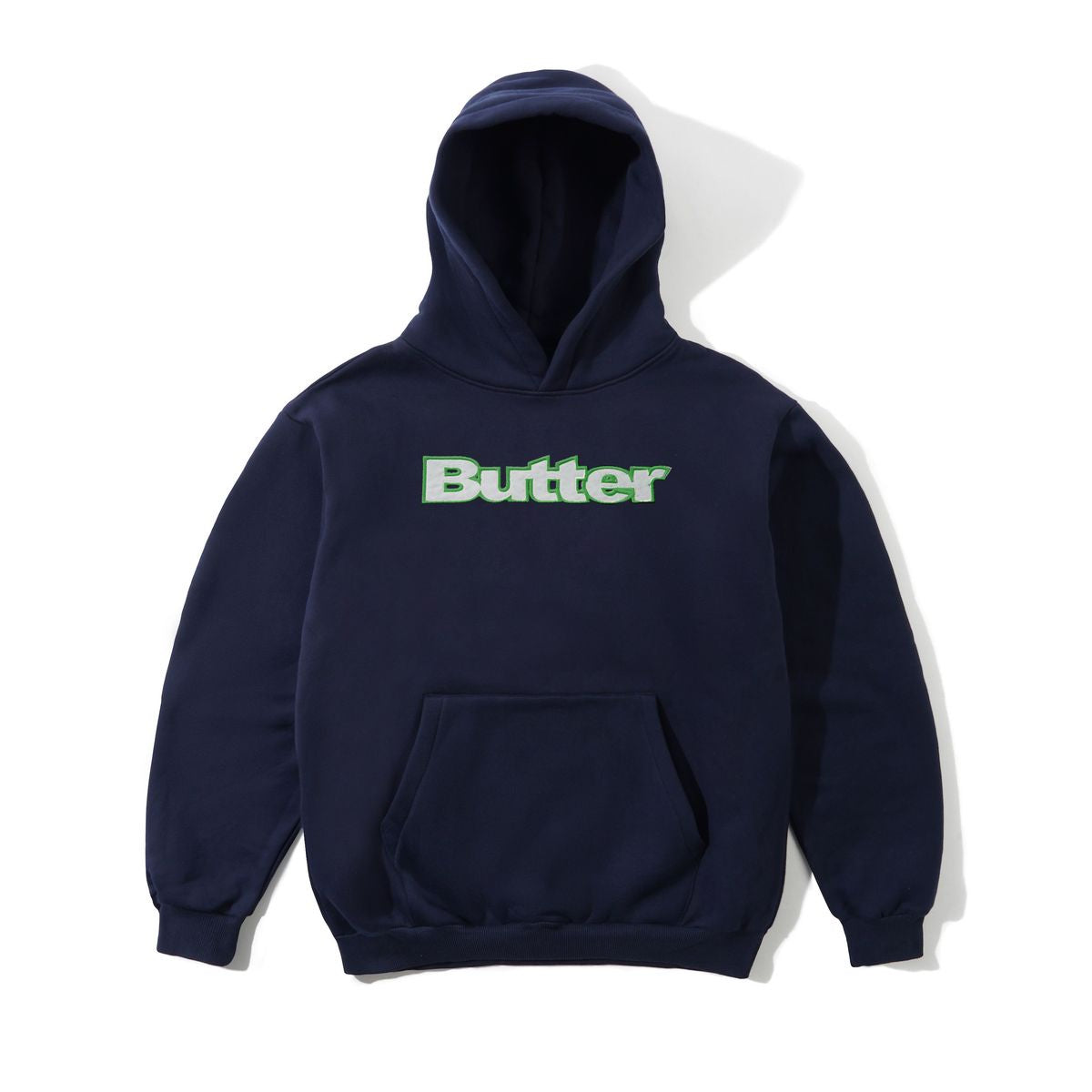 Satin Applique Pullover Hood - Navy