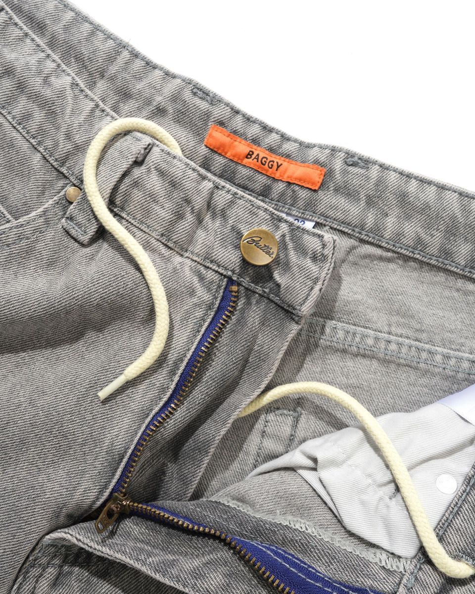 Baggy Denim Jeans - Grey Wash