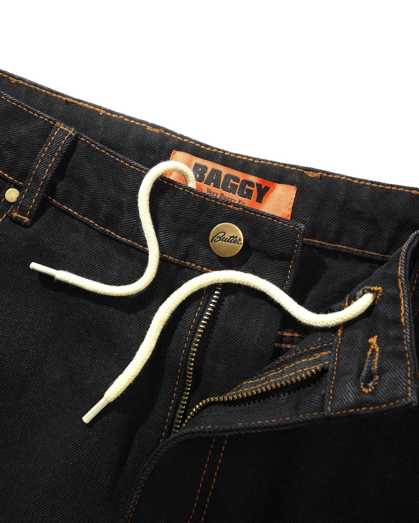 Baggy Denim Jeans - Washed Black