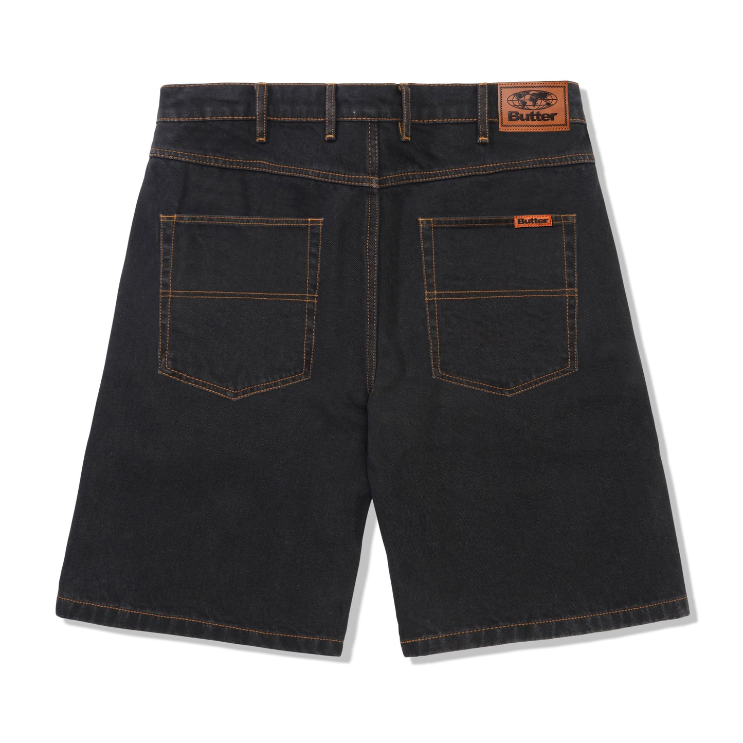 Baggy Denim Shorts - Washed Black