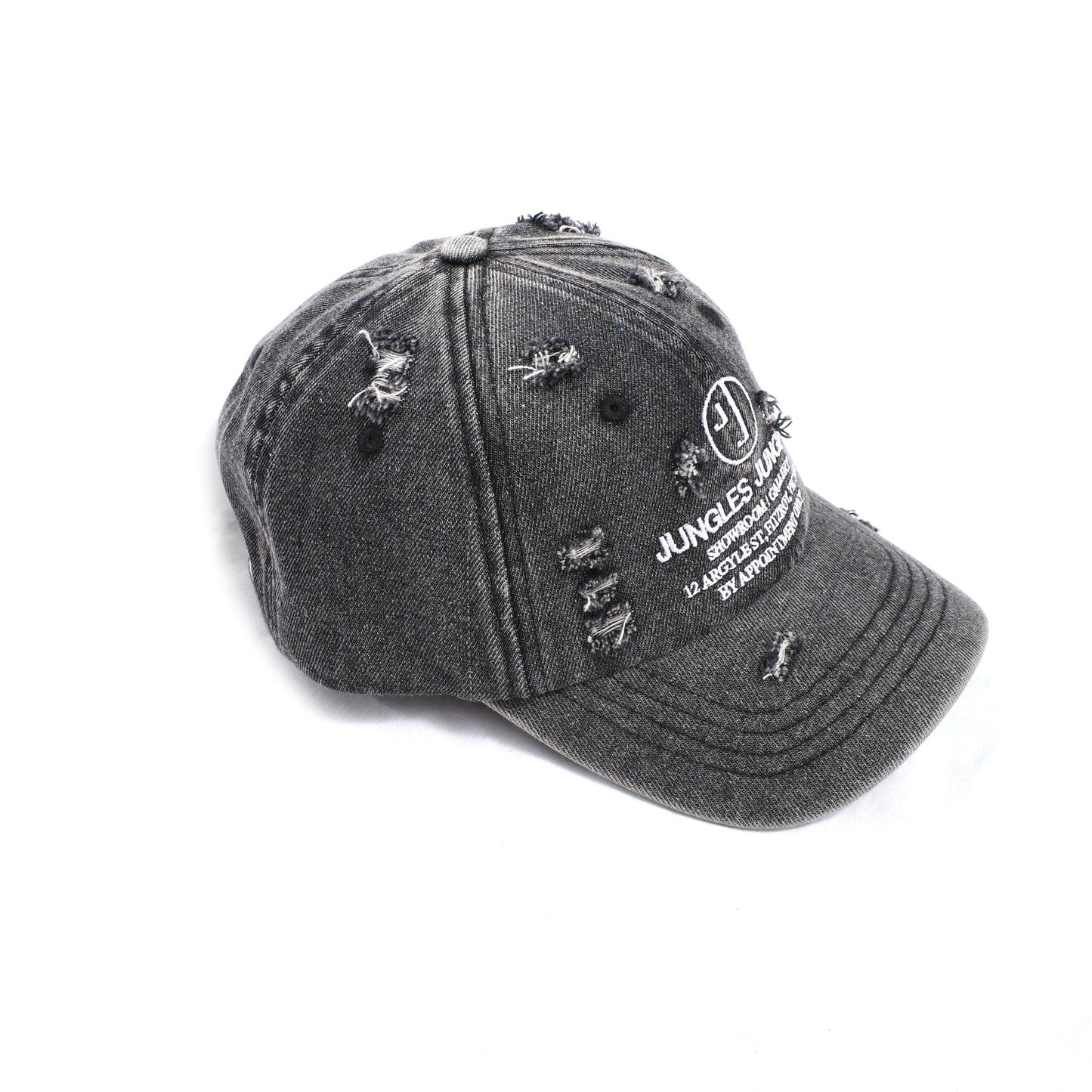 Appointment Only 6 Panel Cap - Distressed Washed Black