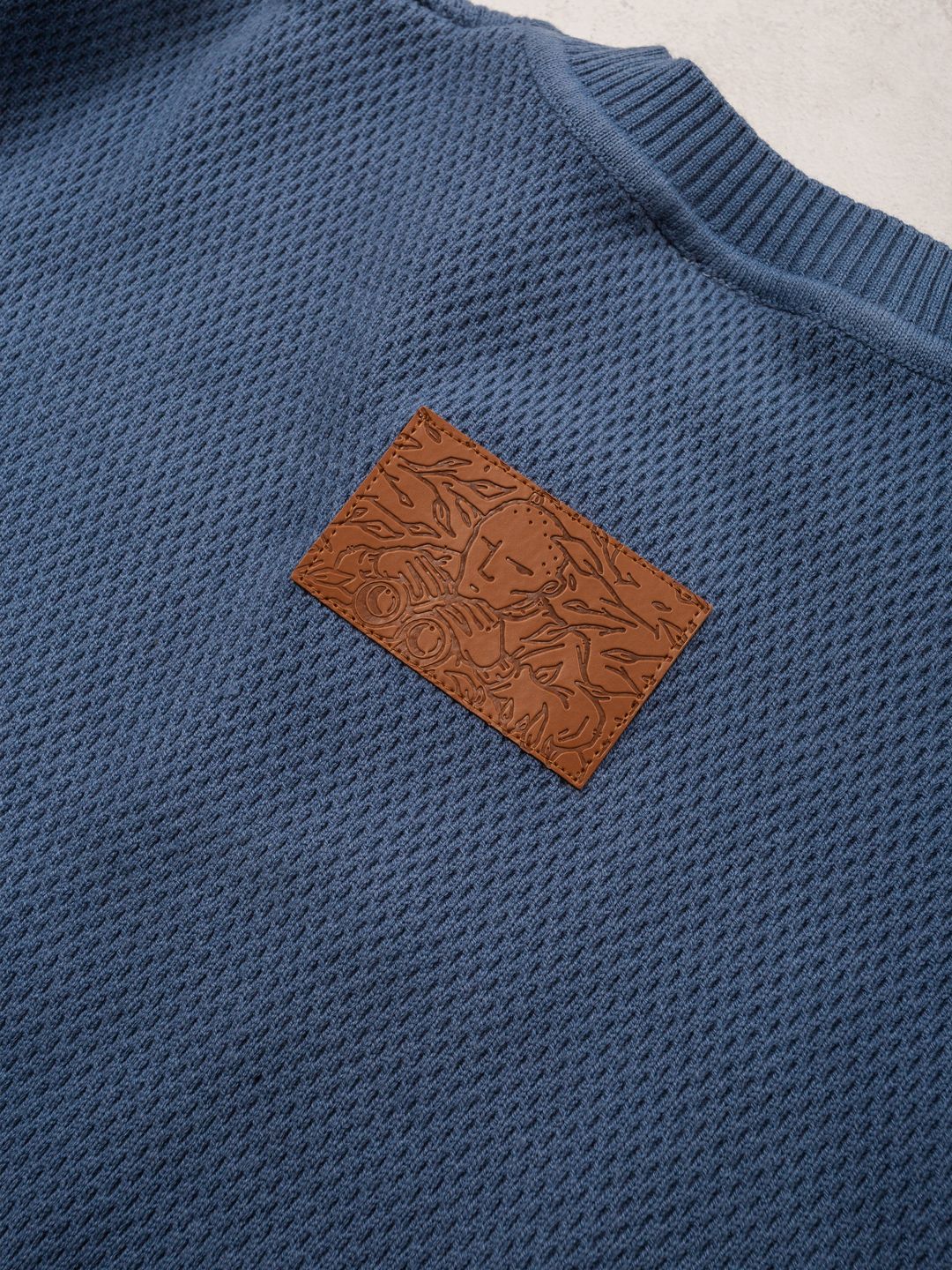Chain Knit Crewneck - Blue