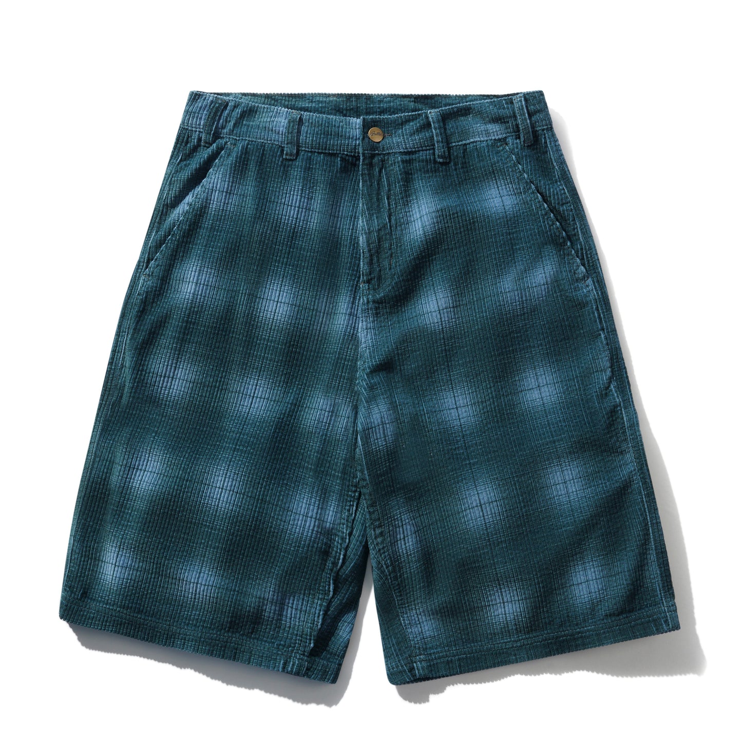 Cord Work Short - Blue Plaid
