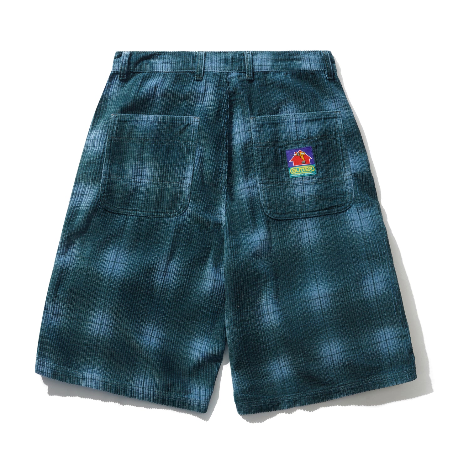 Cord Work Short - Blue Plaid