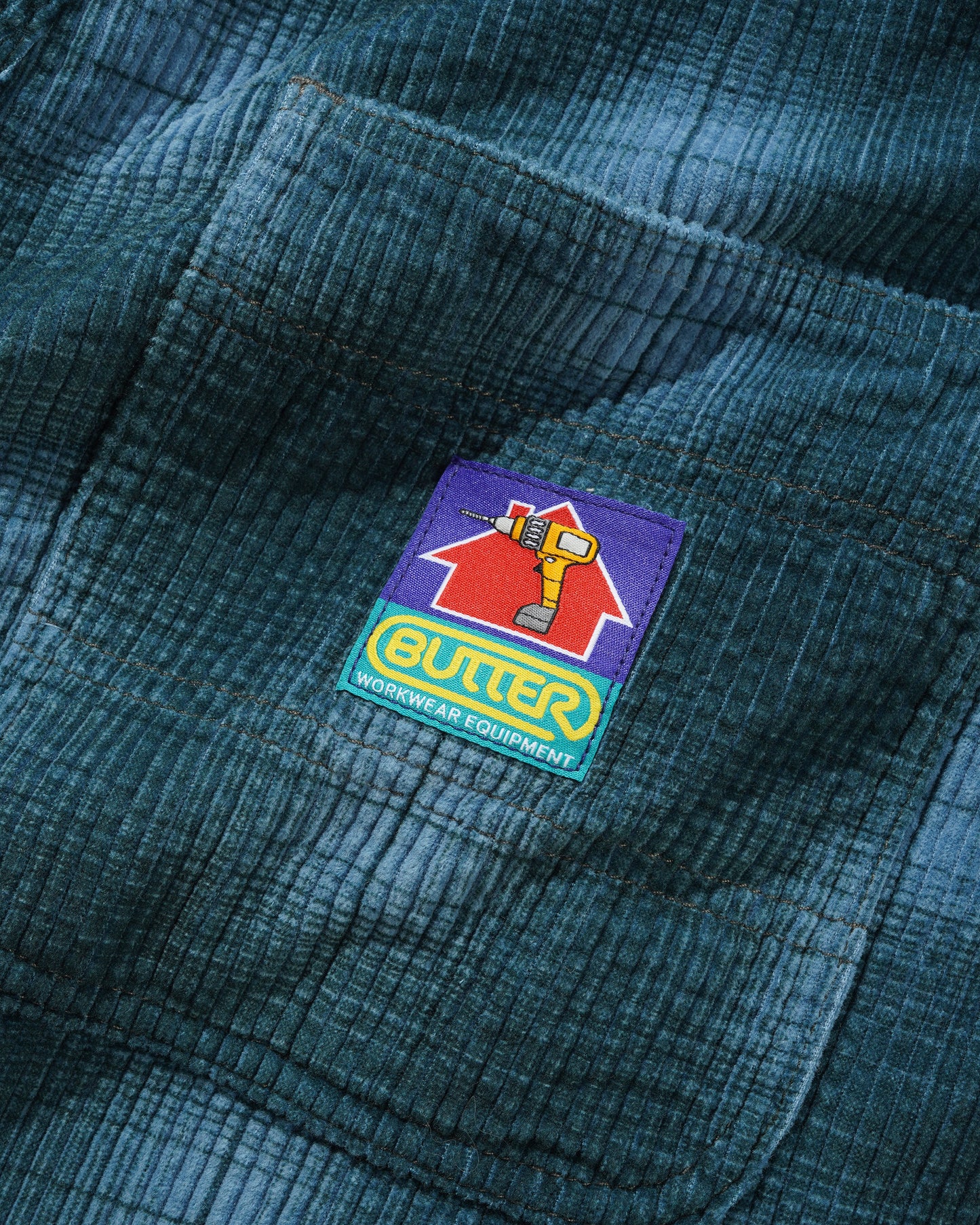 Cord Work Short - Blue Plaid