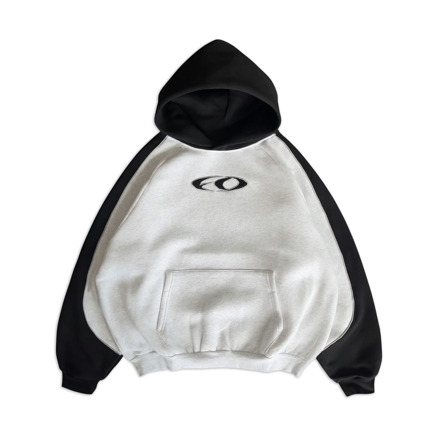 Friends Of 'FO' Panel Hoody - Ash Heather/Black