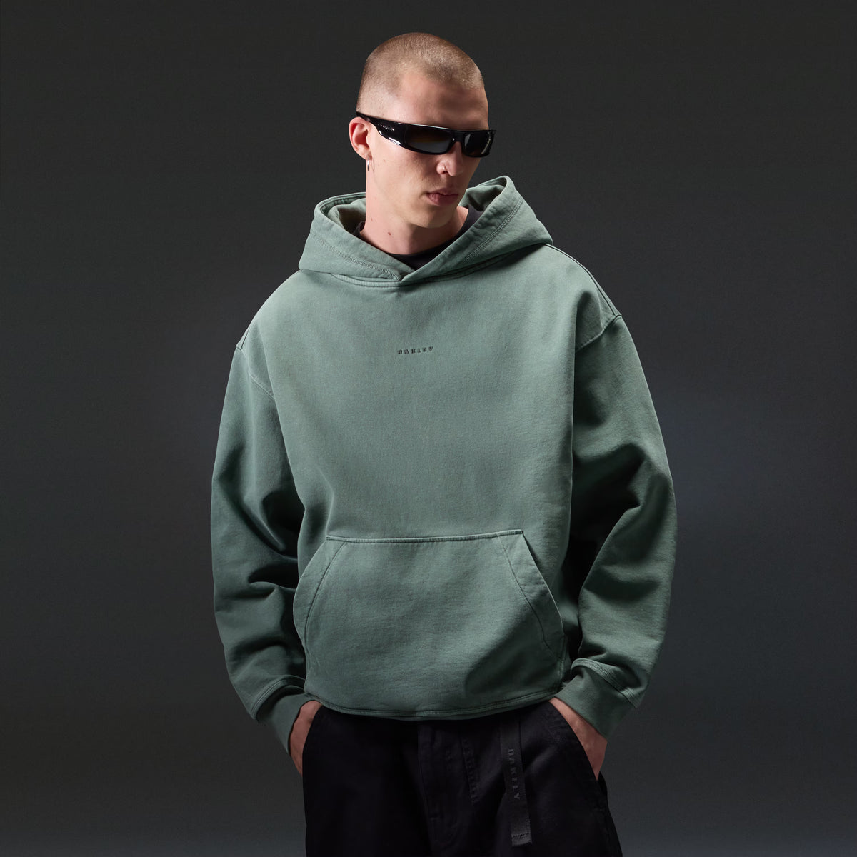 Echo Mod Embroidered Hoodie - Aviator Green