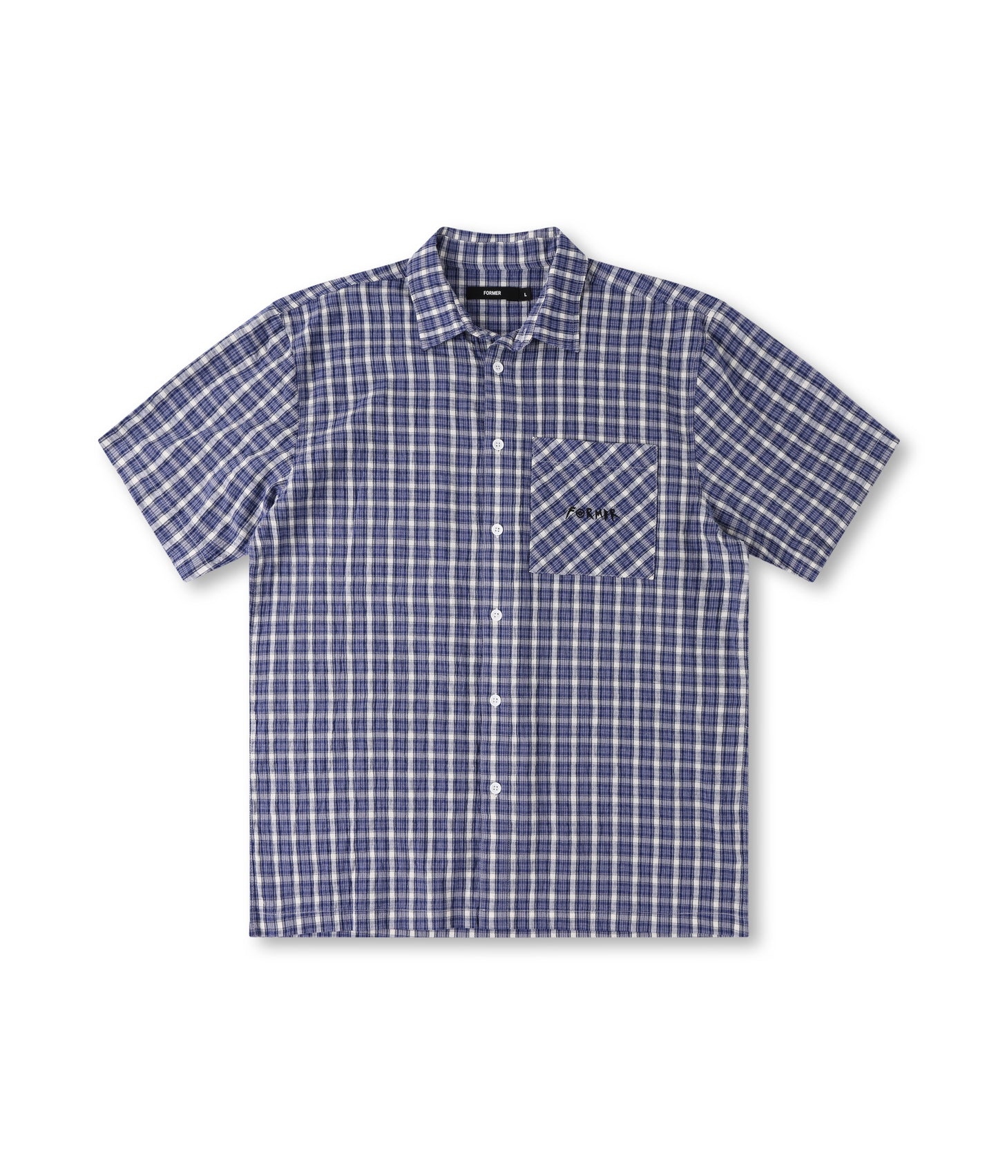 Manners Check SS Shirt - Vintage Navy