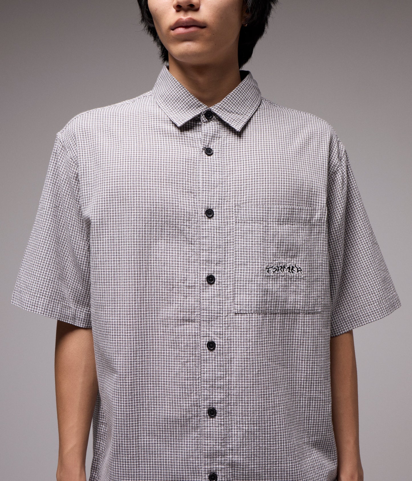 Vivian Check SS Shirt - Black