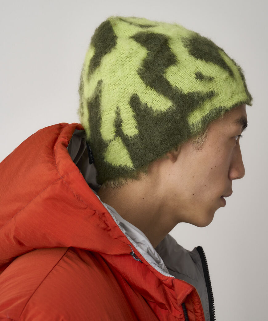 Mohair Burly Runningman Beanie - Chartreuse