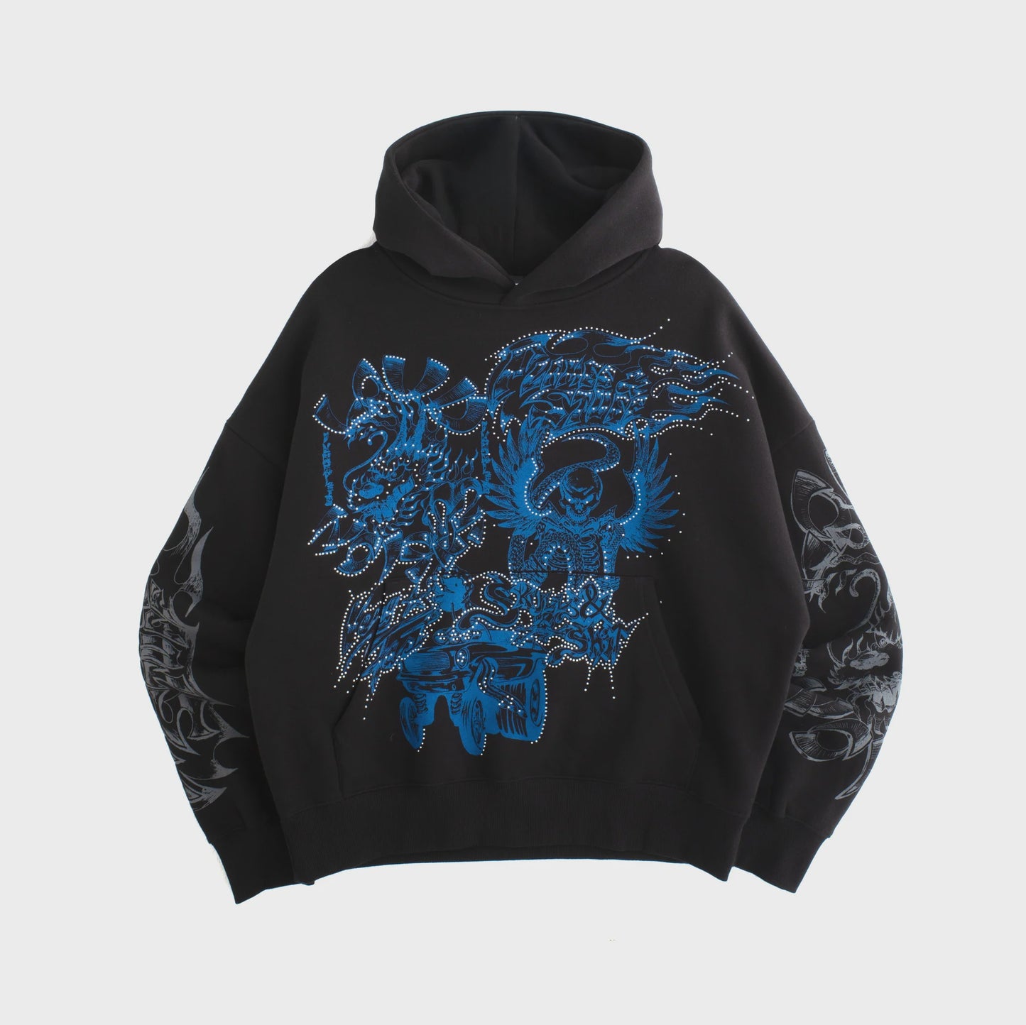 Flames & Stuff Hoody - Black / Blue