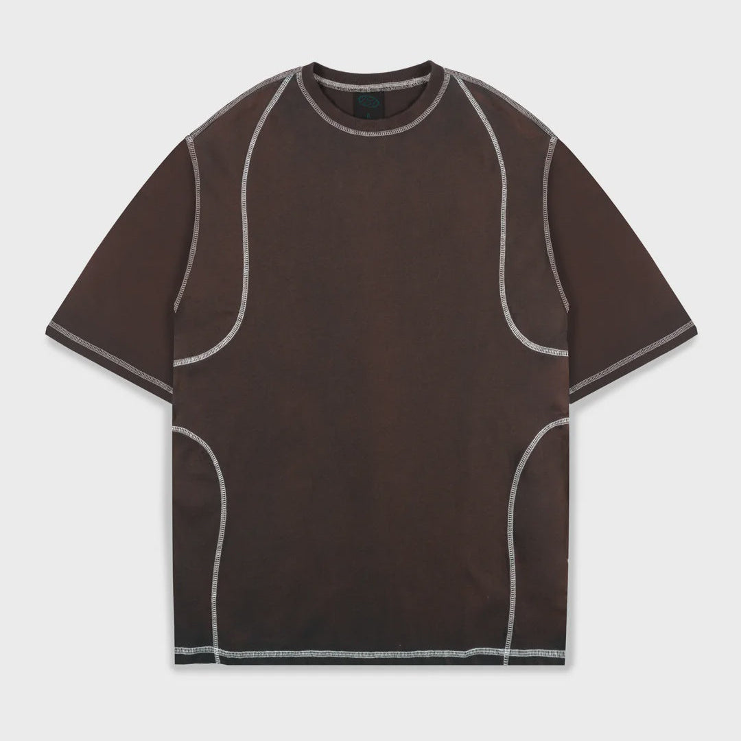 Overlock Enzyme Wash Tee - Rust