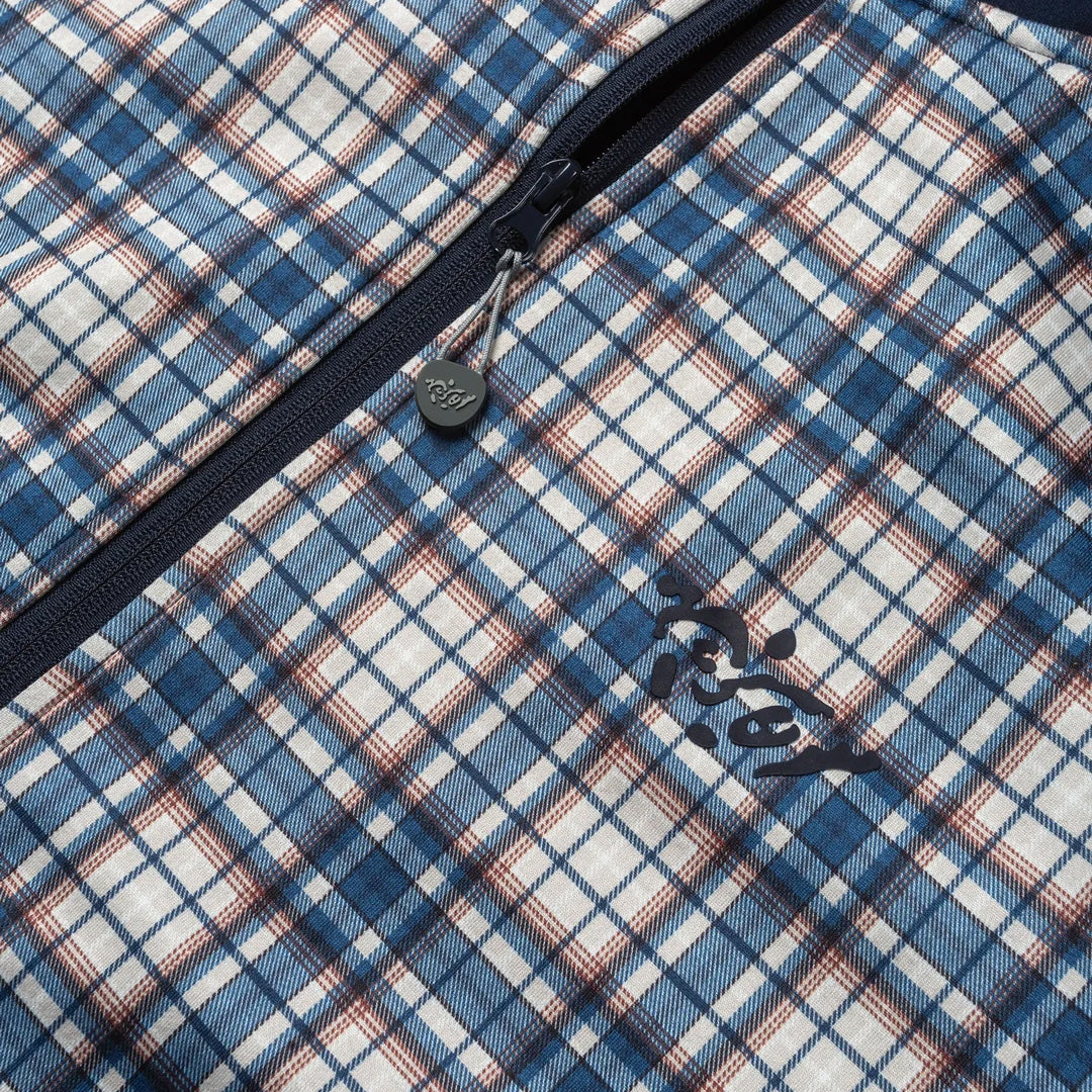 'jigsaw' Track Jacket - Navy Plaid