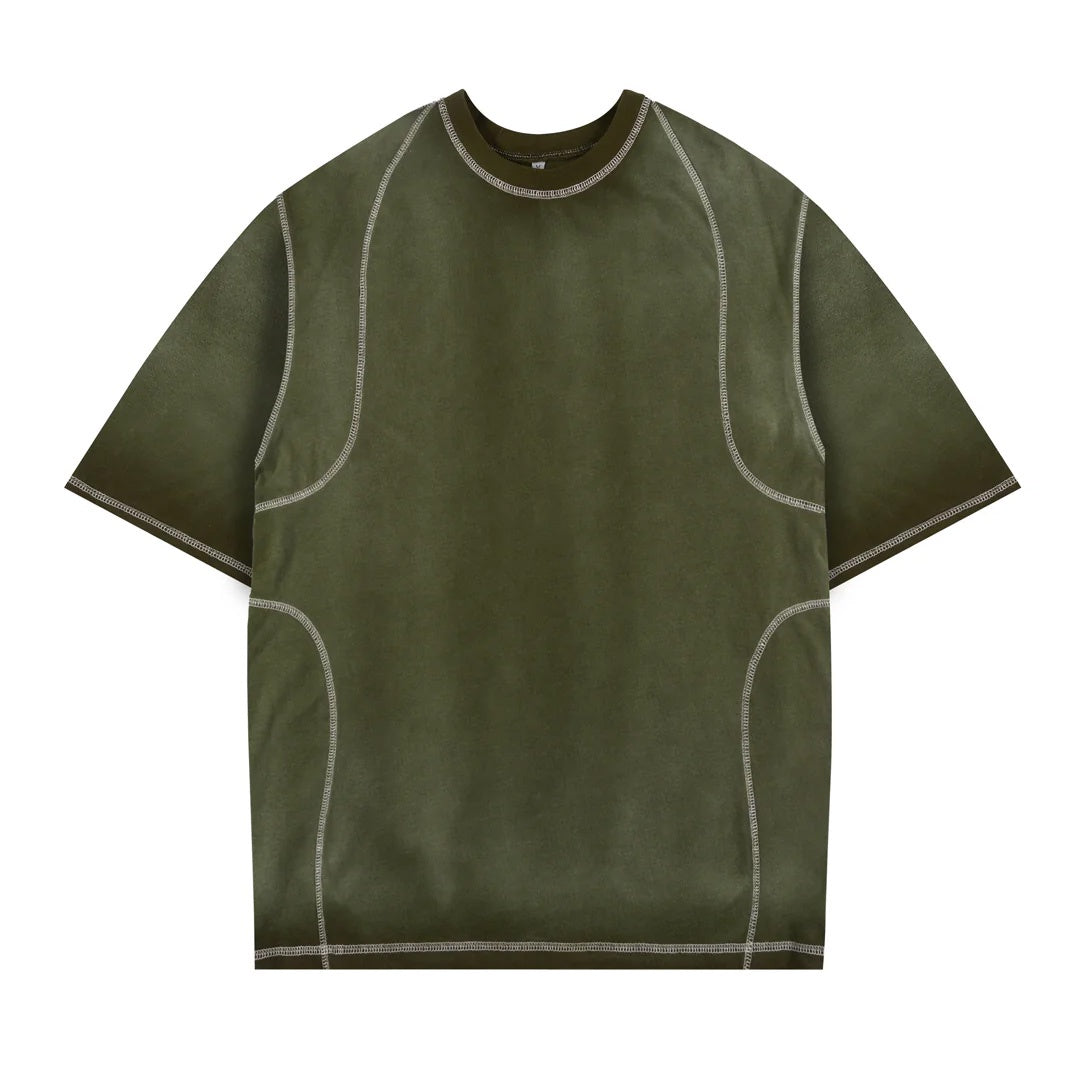Overlock Enzyme Wash Tee - Green