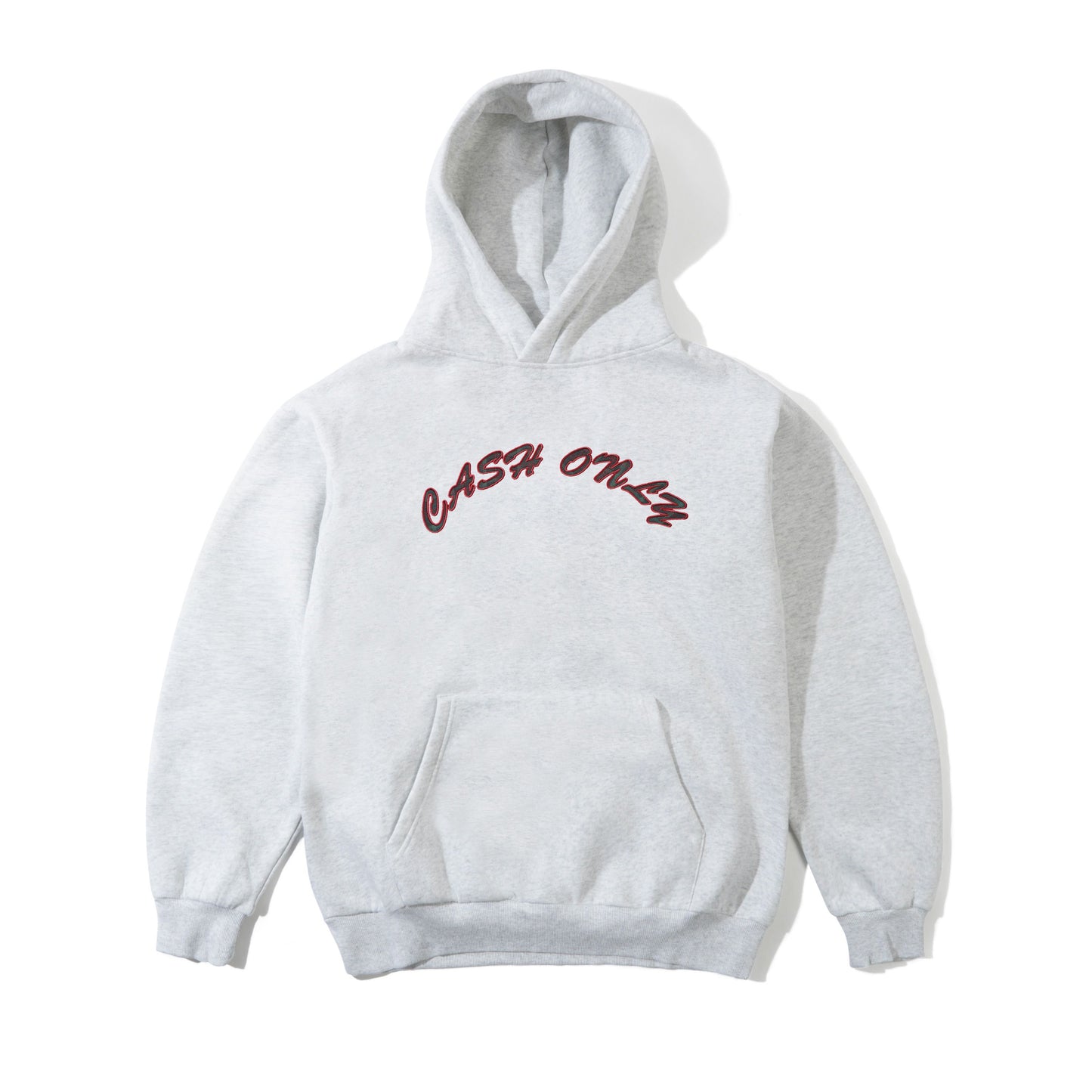 Plaid Applique Logo Pullover Hood - Ash