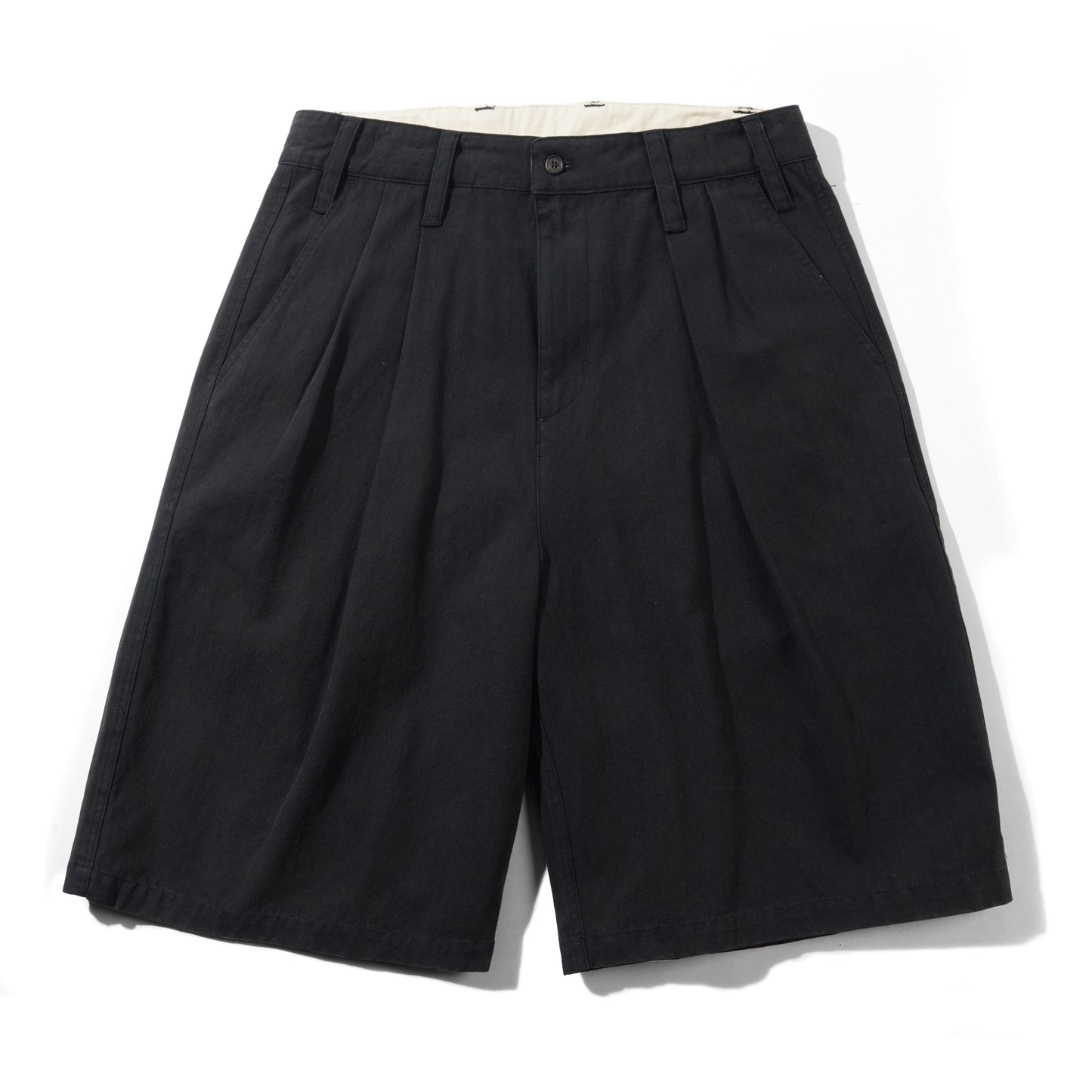 Pleated Shorts - Washed Black