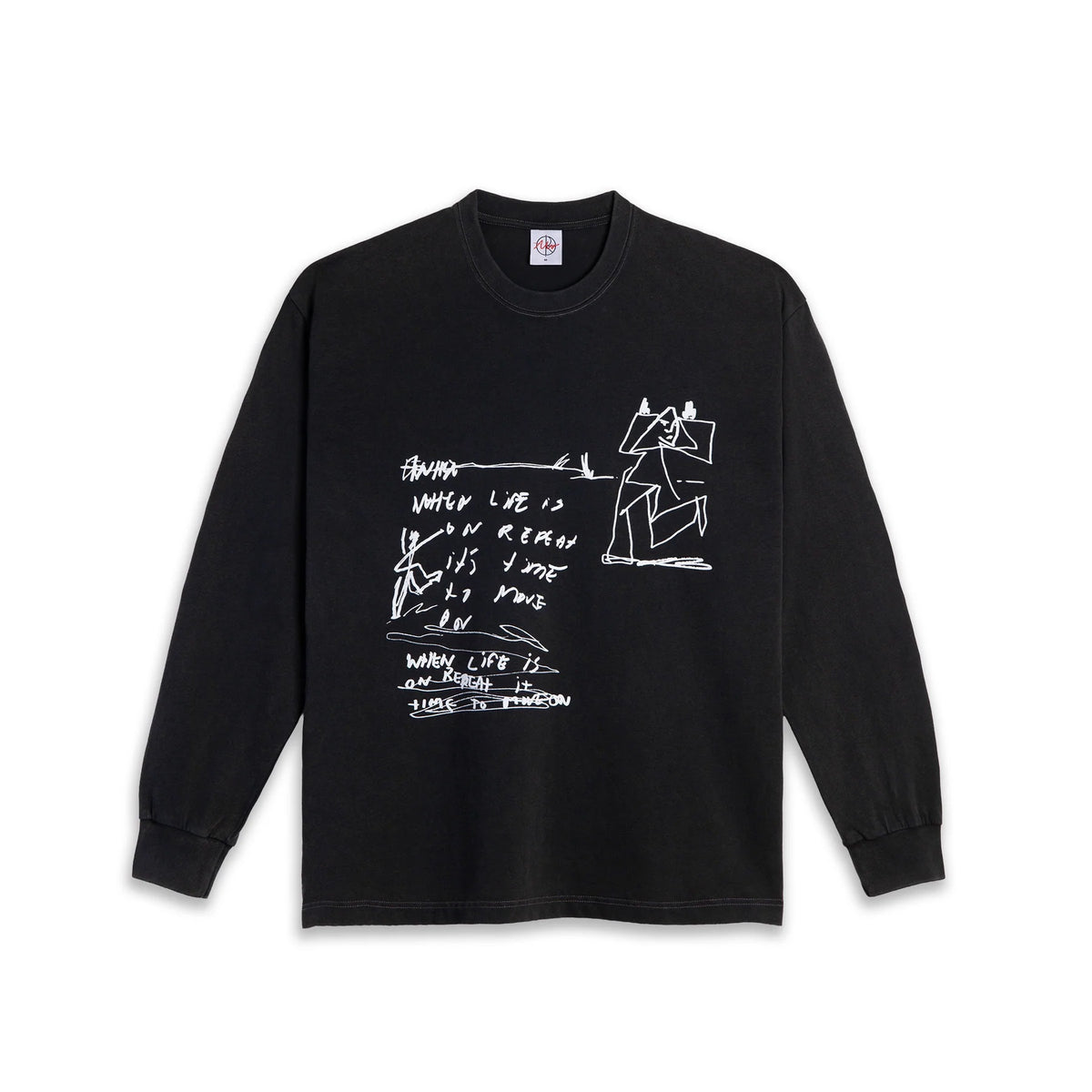 On Repeat LS Tee - Silver Black