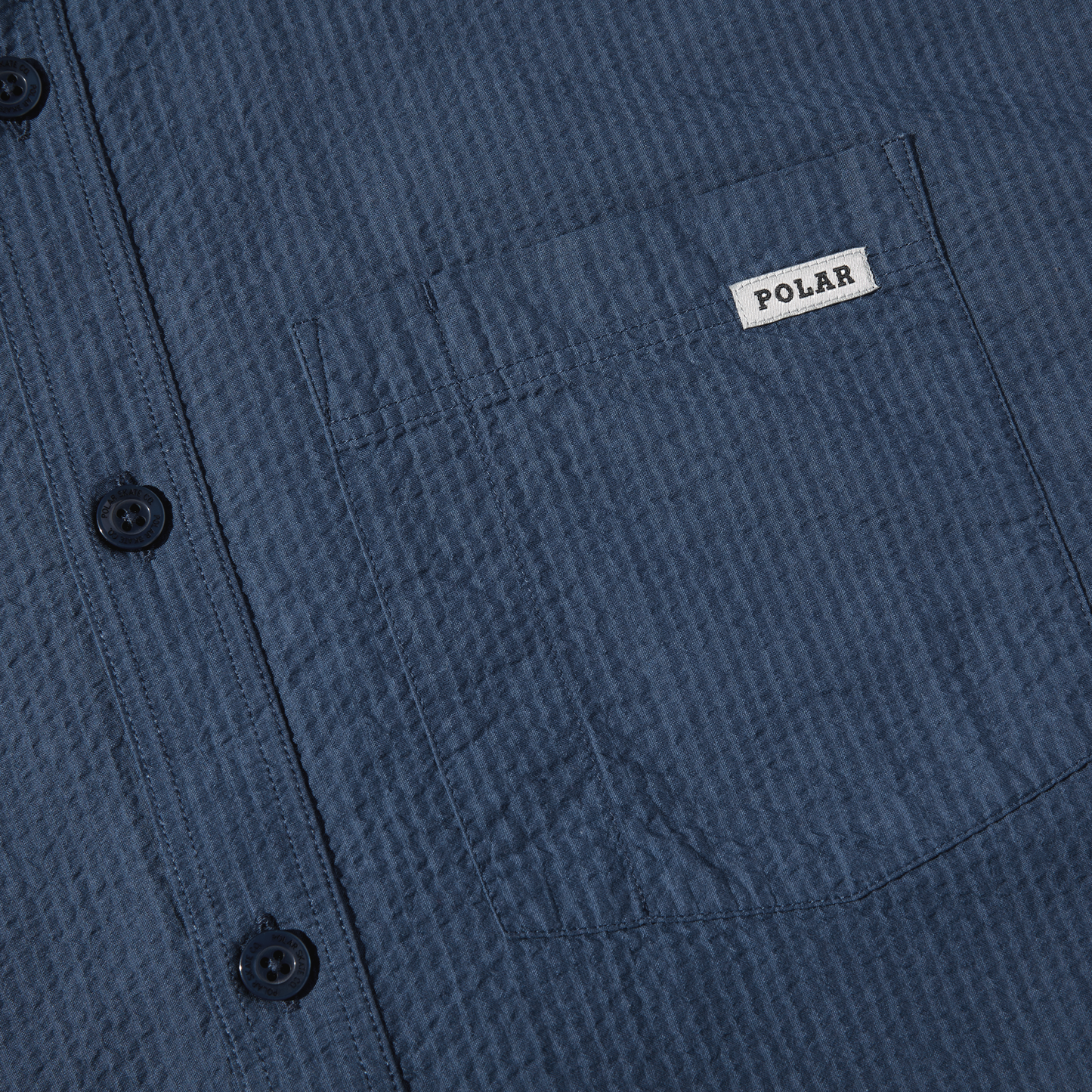 Seersucker Mitchell Shirt - Grey Blue