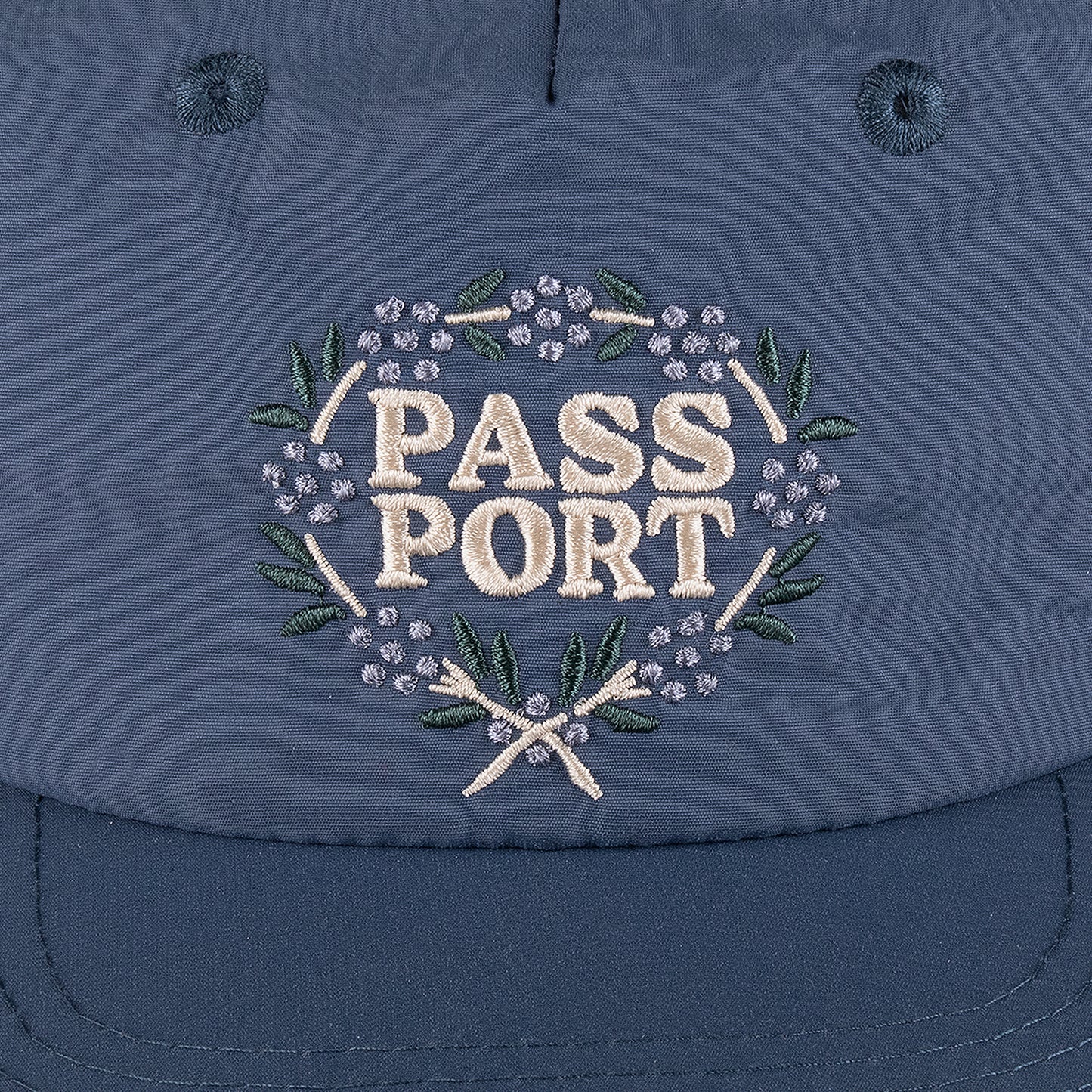 Wattle RPET Workers Cap - Blue Slate / Cream