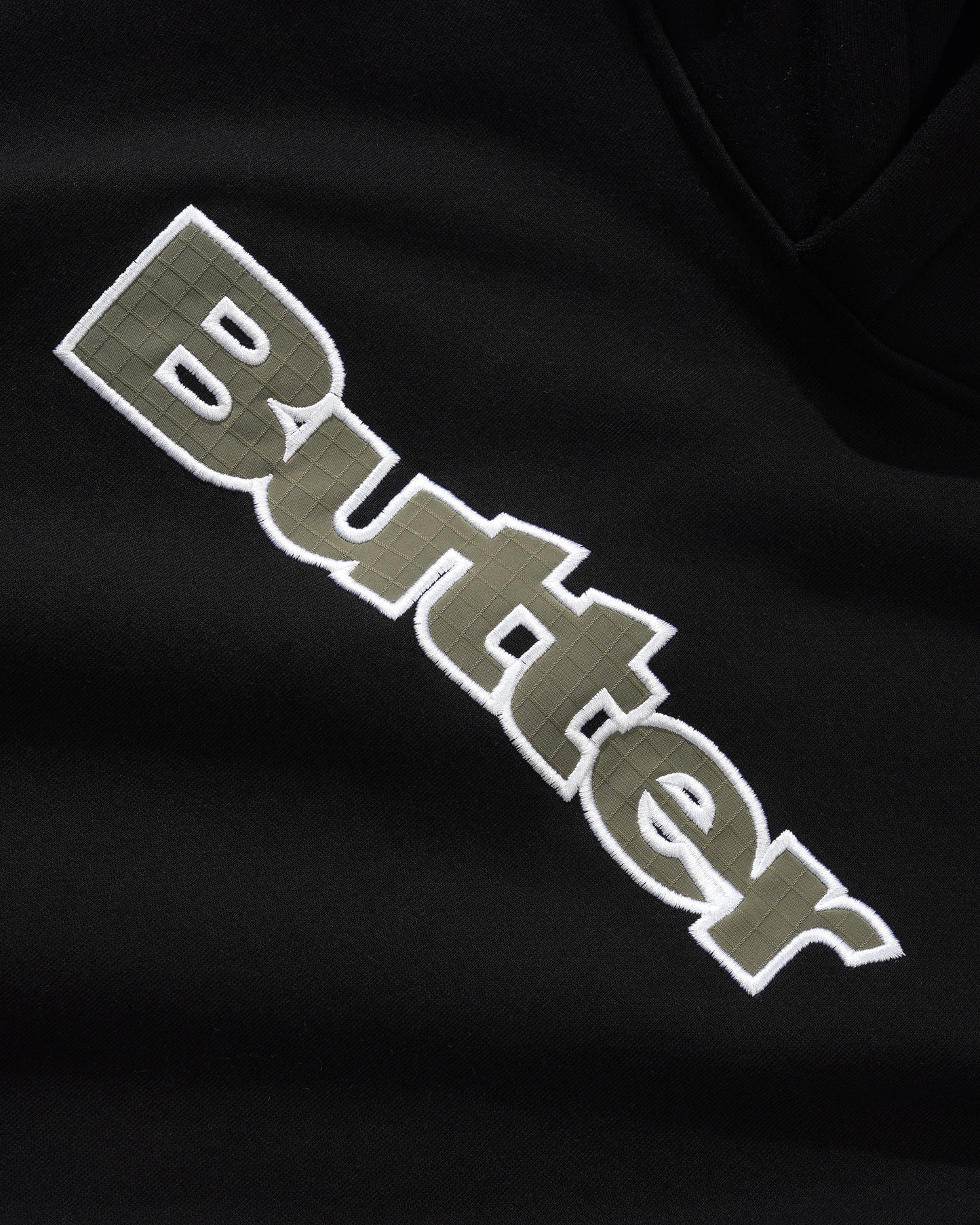 Ripstop Logo Applique Pullover Hood - Black