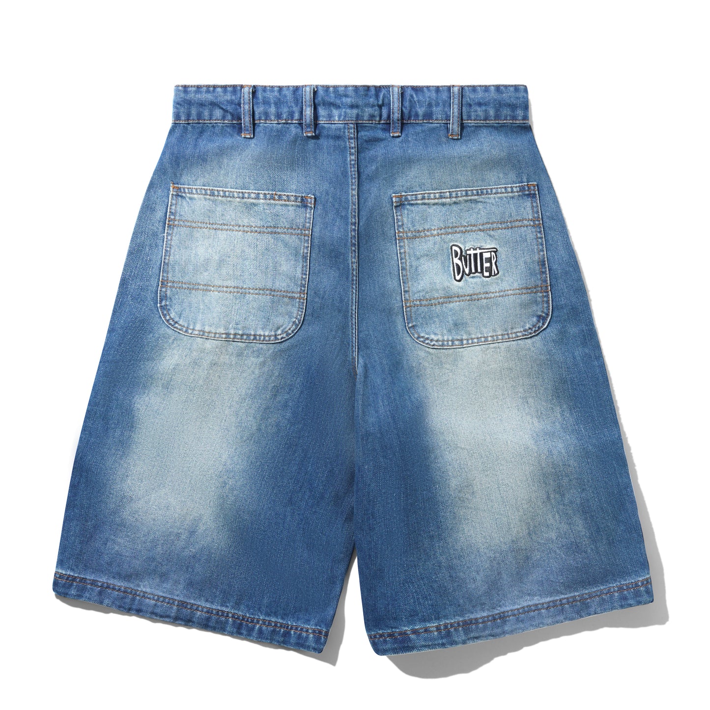 Spike Work Shorts - Distressed Indigo