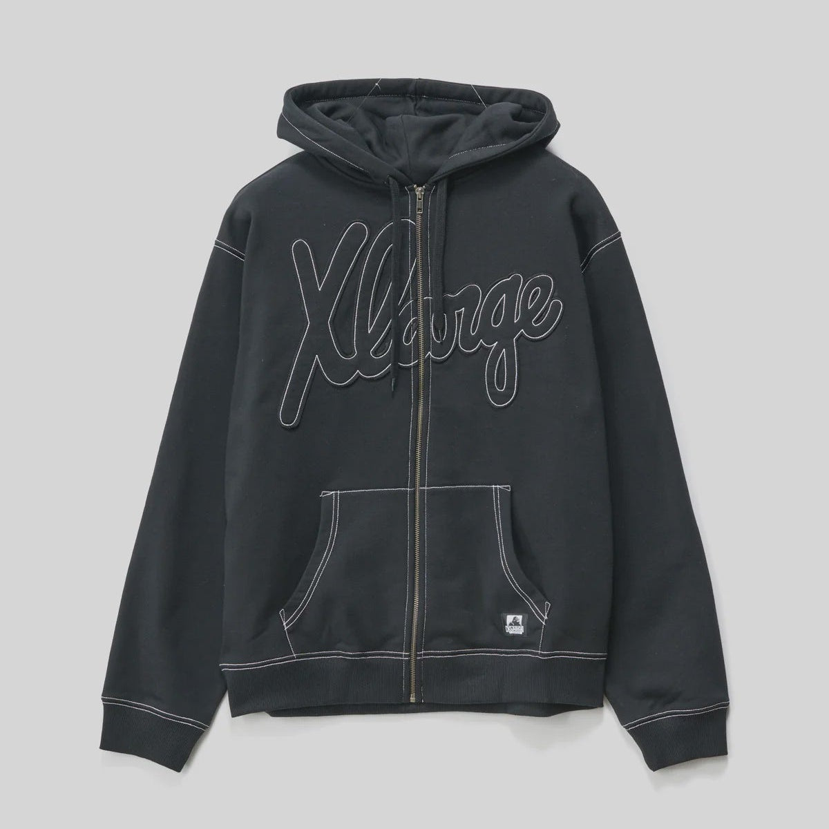 Script Zip Thru Hood - Black