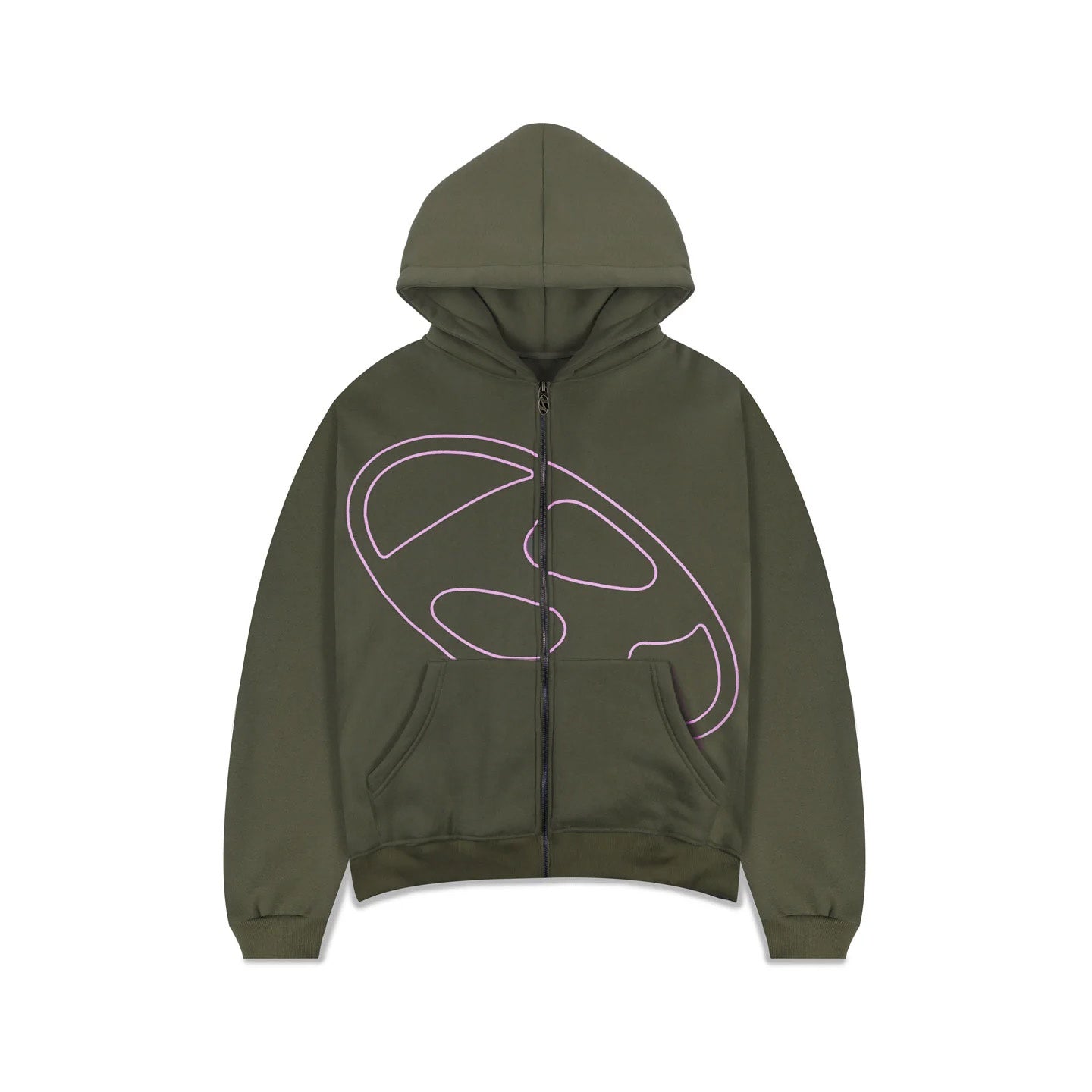 Byundai Zip Thru Hood - Olive