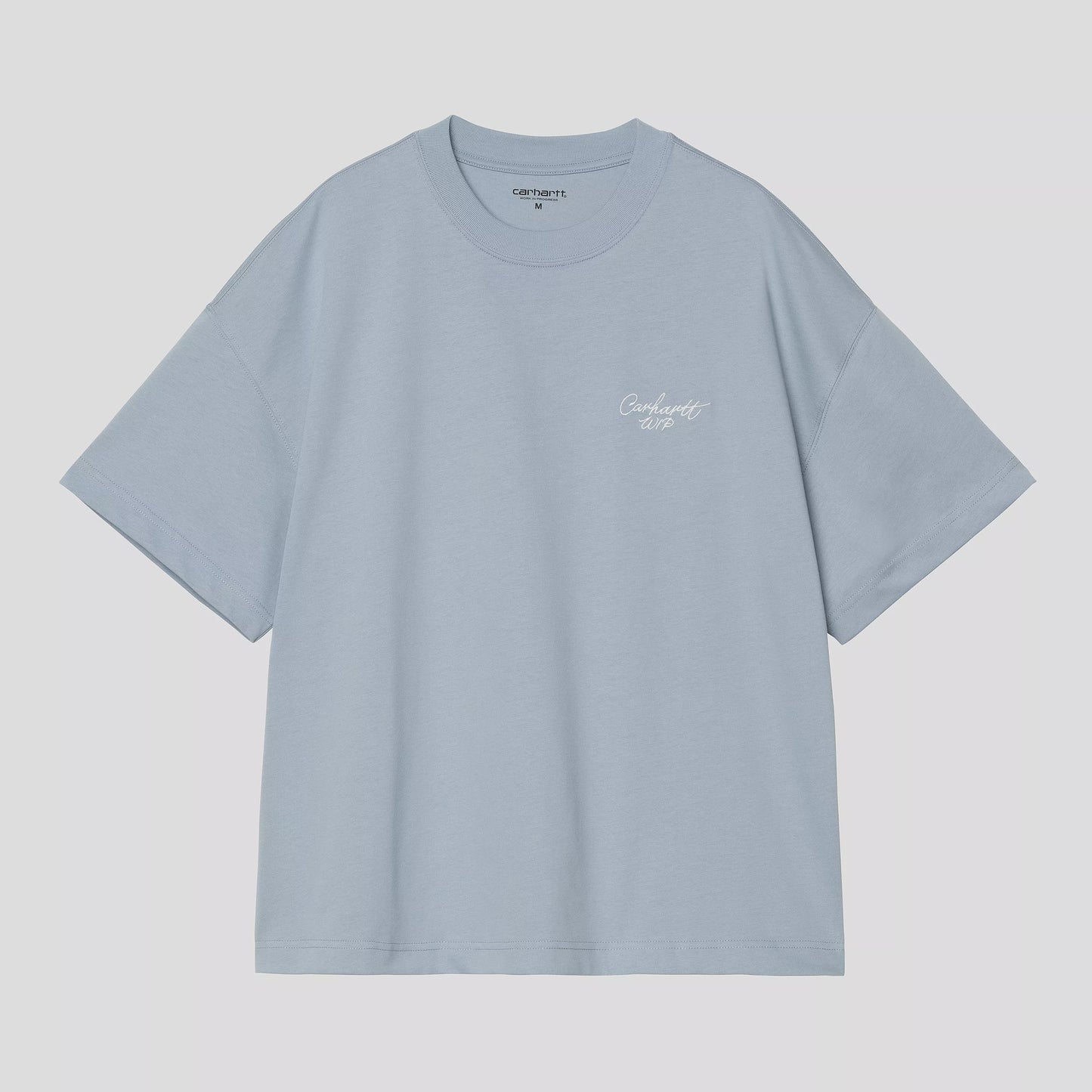 SS Signature Script T-Shirt - Frosted Blue/White
