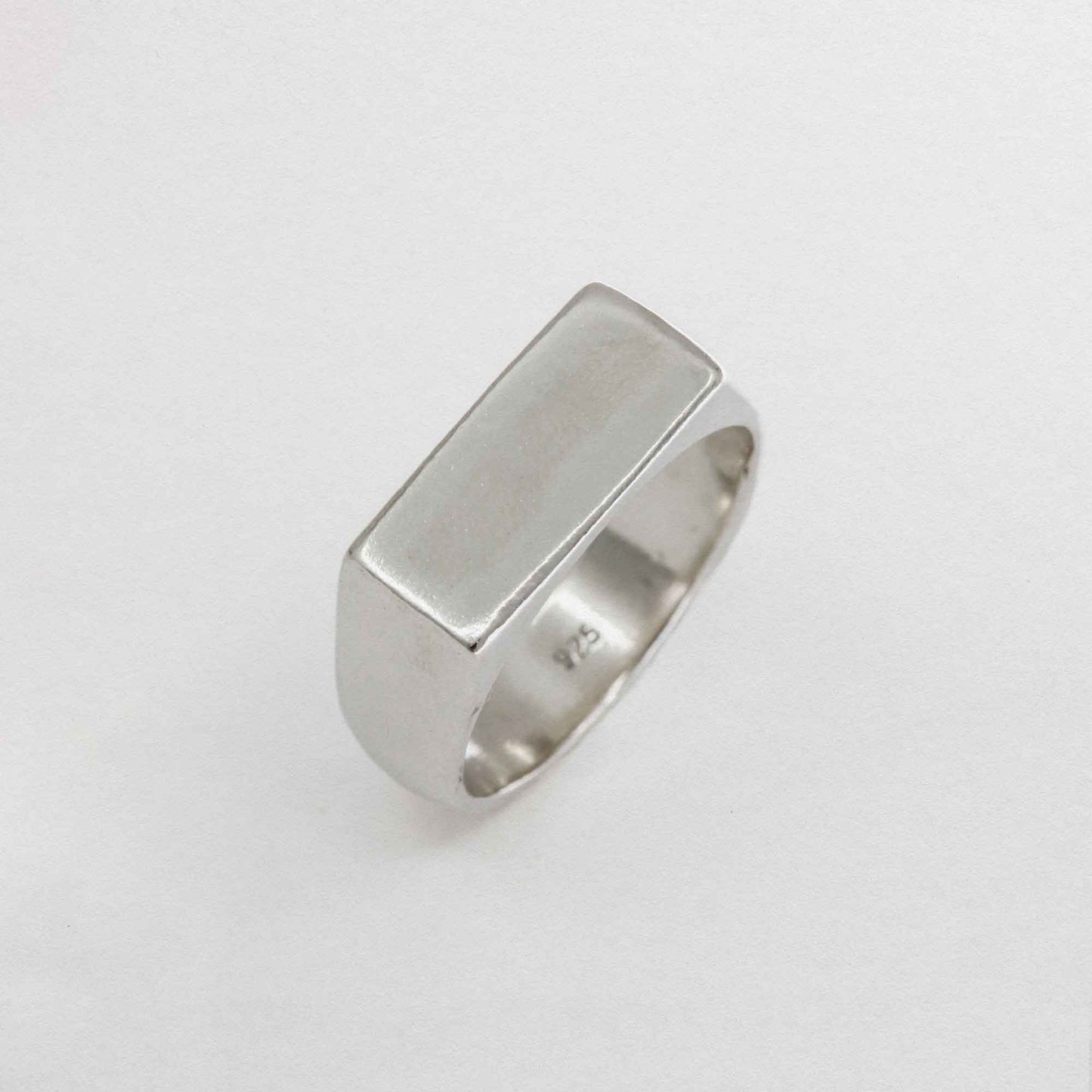 Wide Rectangle Signet Ring - Rough