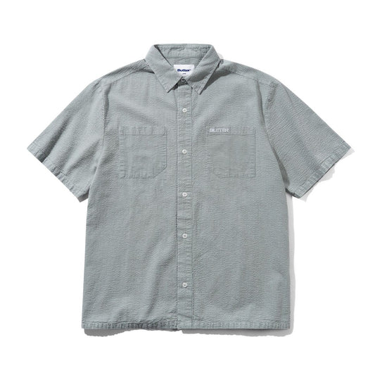 Overdye Seersucker S/S Shirt - Grey