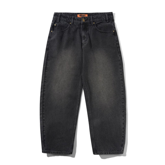 Baggy Denim Jeans - Distressed Black