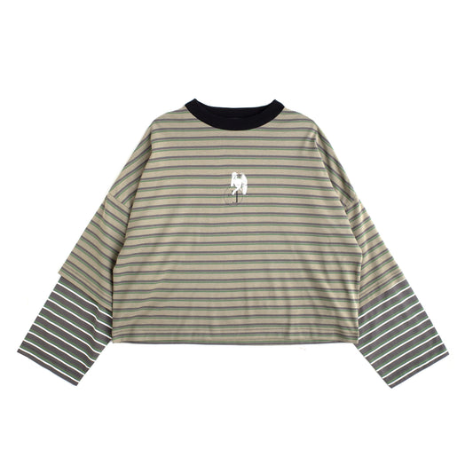 Double Layer Long Sleeve Tee - Olive