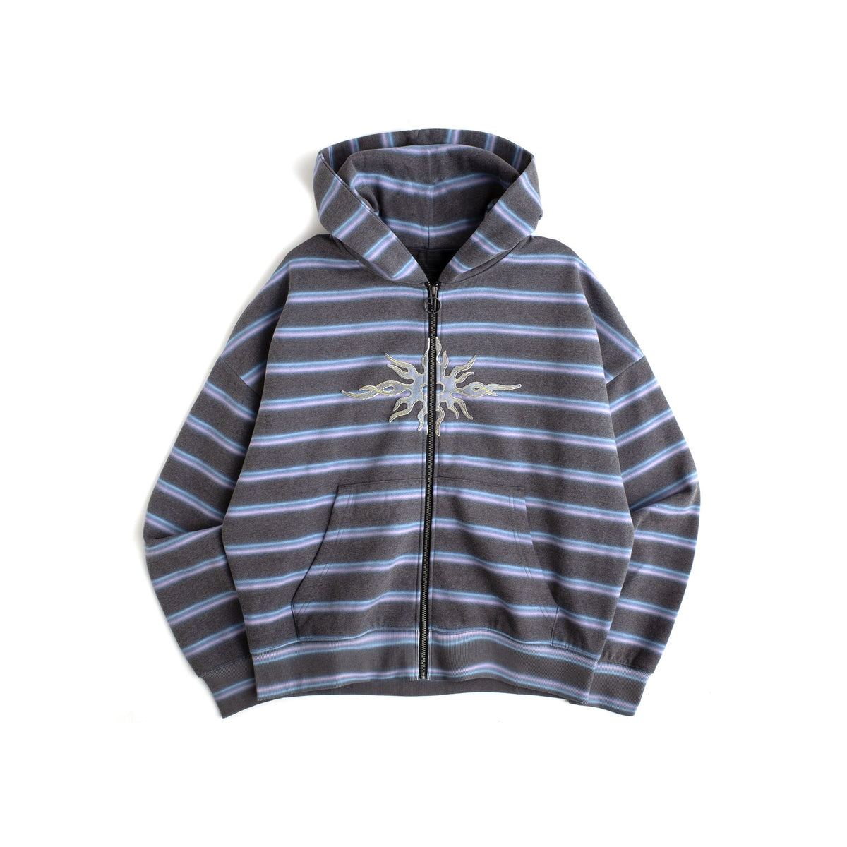 Eternal Flame Zip Hoodie - Stripe/Grey