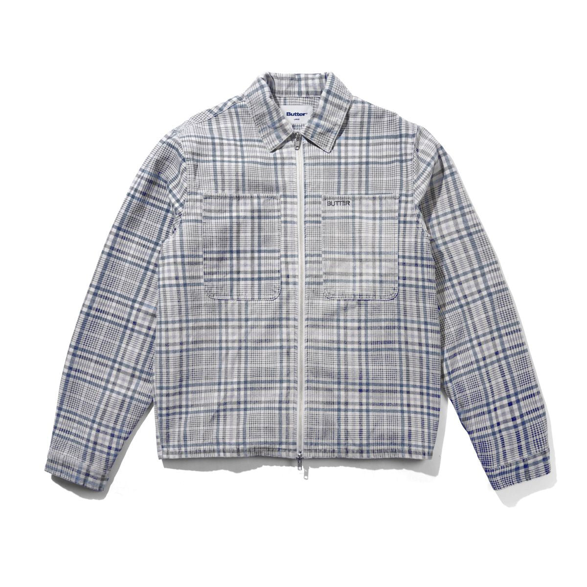 Herringbone Zip Jacket - Washed Plaid