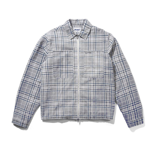 Herringbone Zip Jacket - Washed Plaid