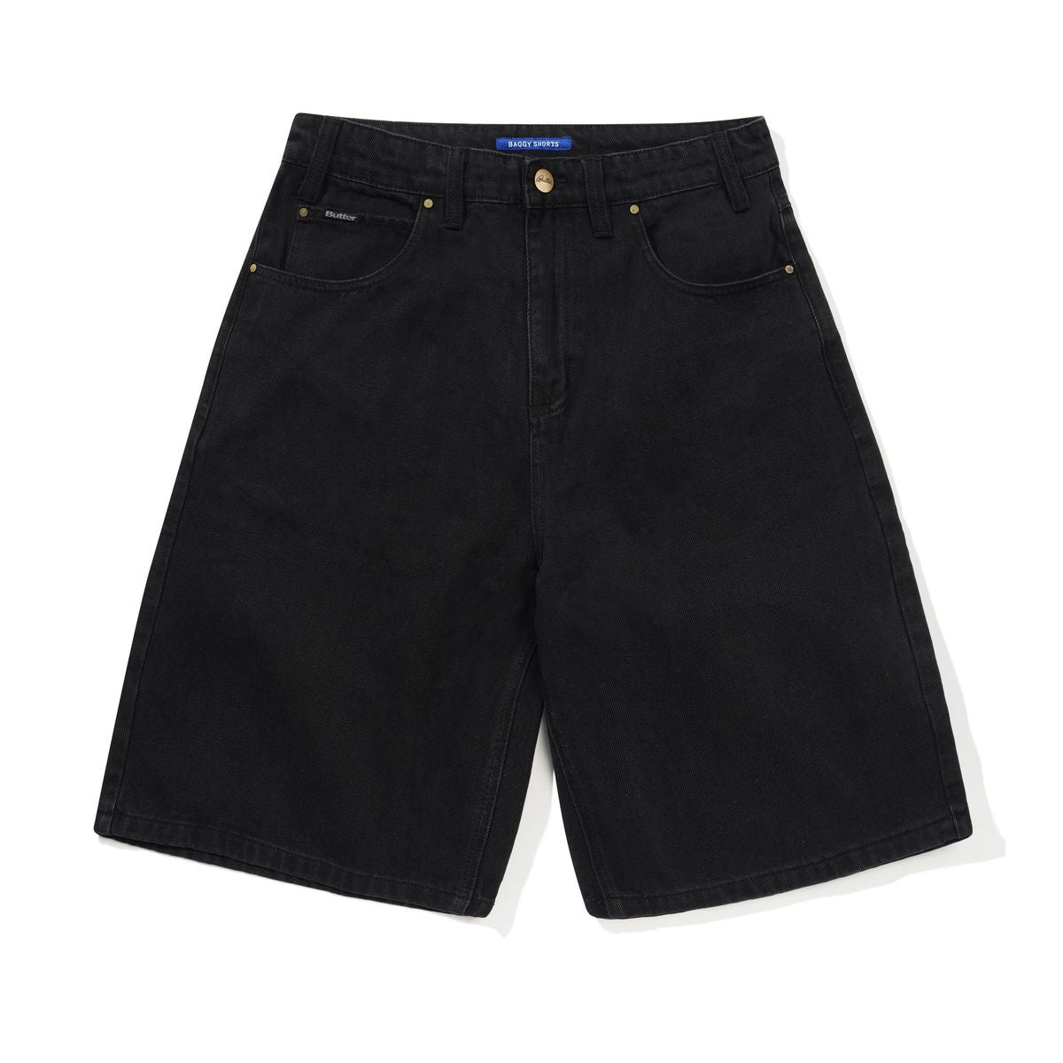 Baggy Denim Shorts - Flat Black