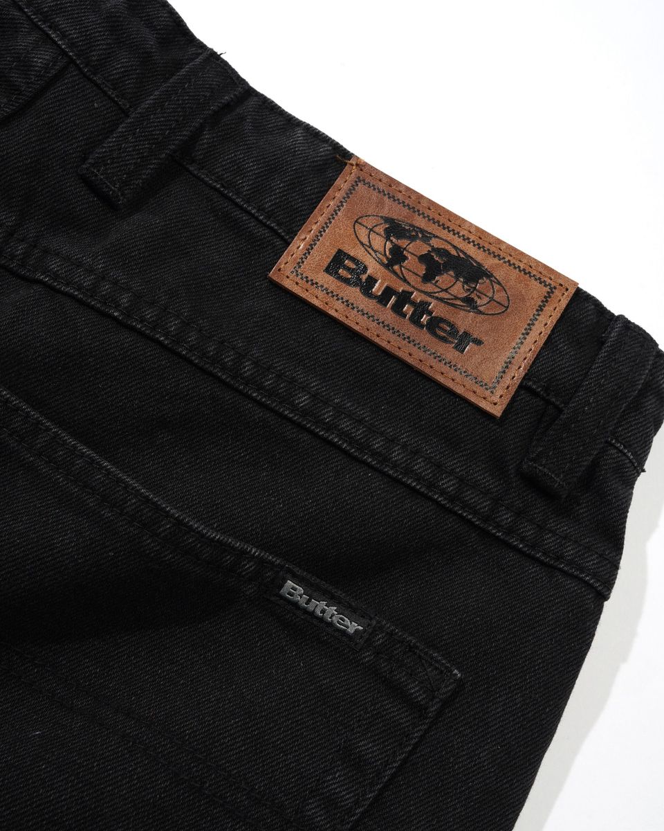 Baggy Denim Shorts - Flat Black