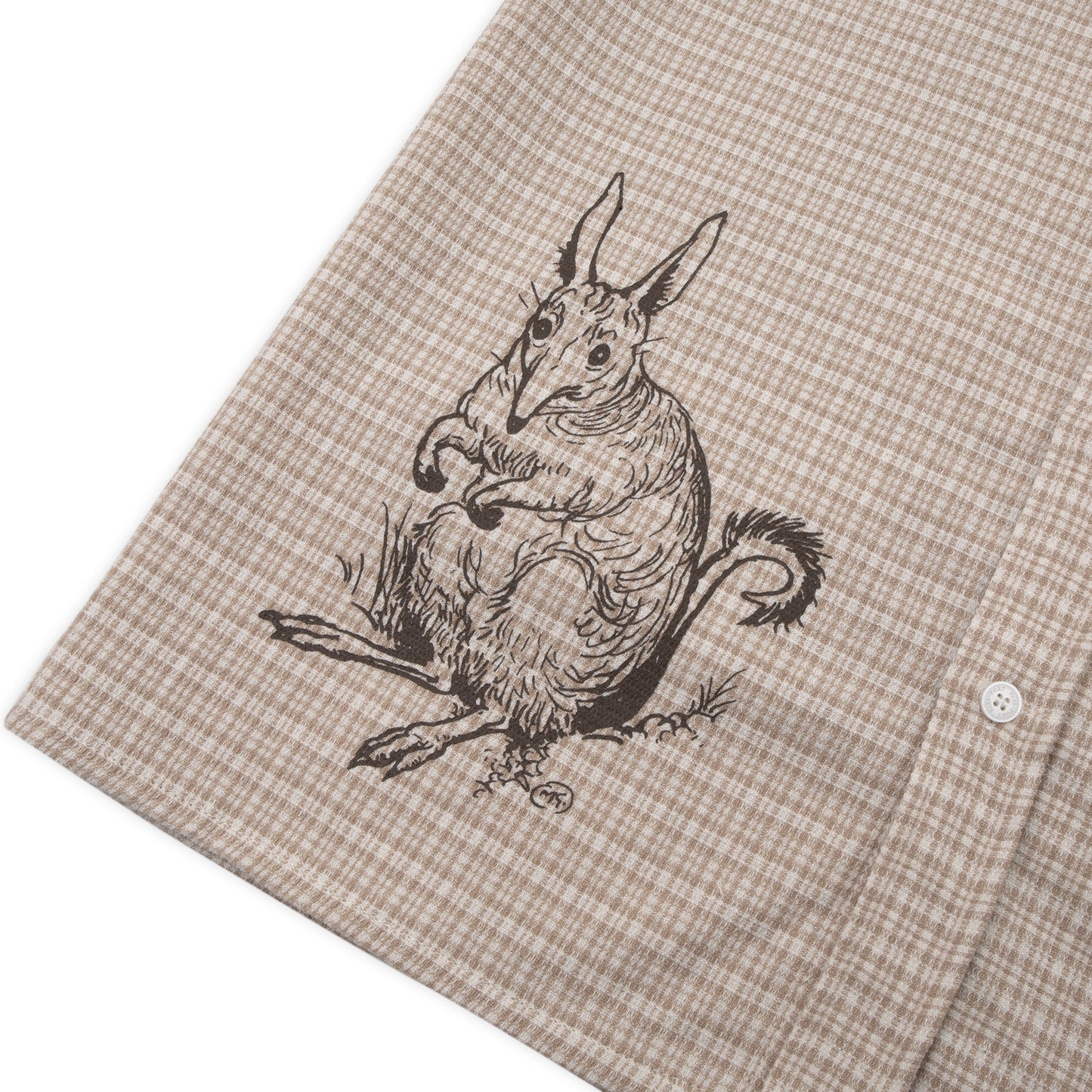 Bush Greetings Workers Check Shirt SS - Tan