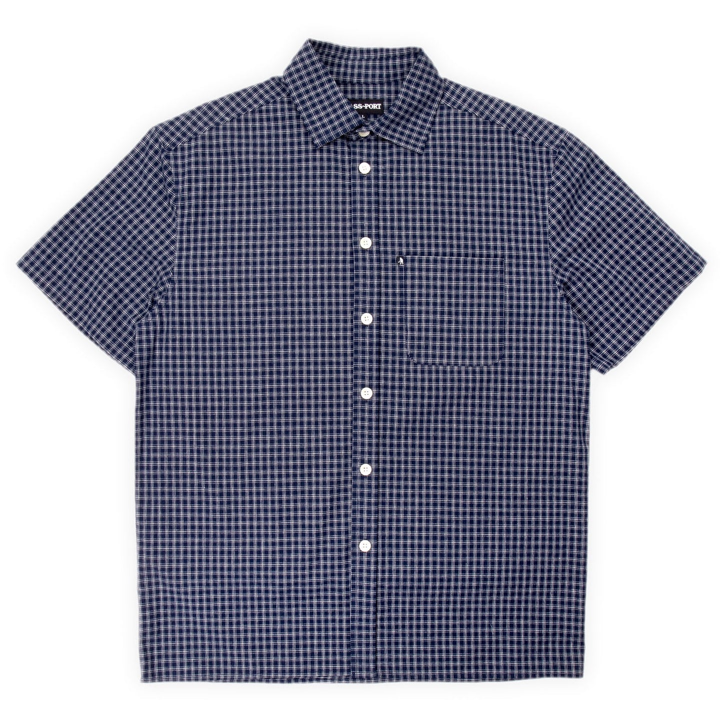 Workers S/S Check Shirt - Navy