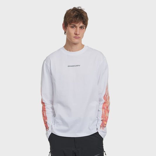 Heritage Flame LS Tee - White