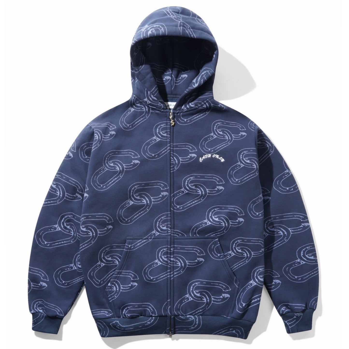 Chain Zip-Thru Hood - Navy