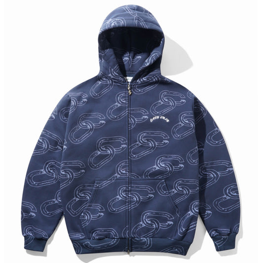 Chain Zip-Thru Hood - Navy