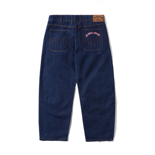Logo Baggy Denim Jeans - Raw Indigo