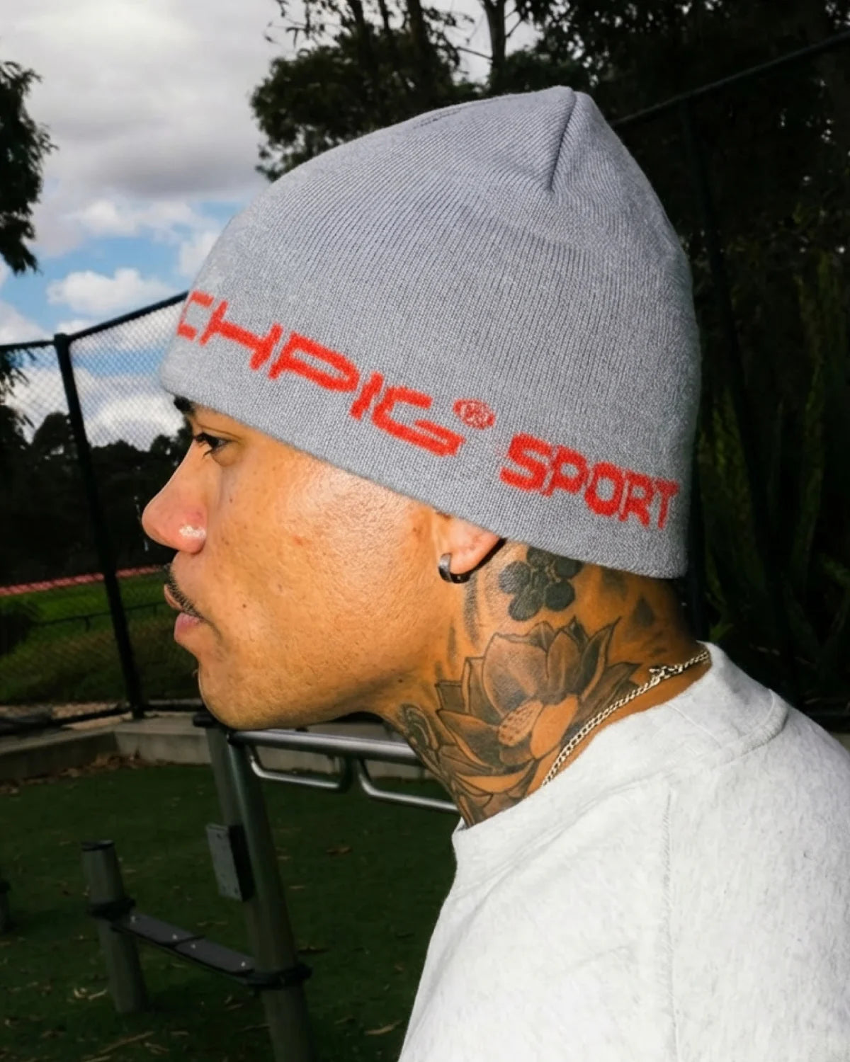 Sports Reversible Skull Beanie - Light Grey/Dark Teal