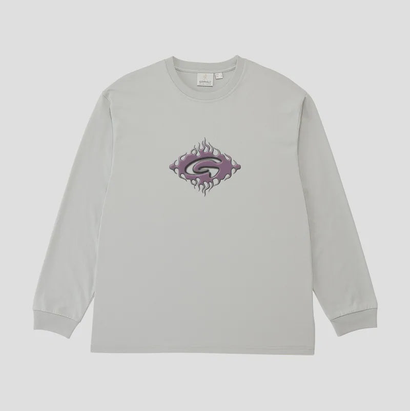 Flames L/S Tee - Mist