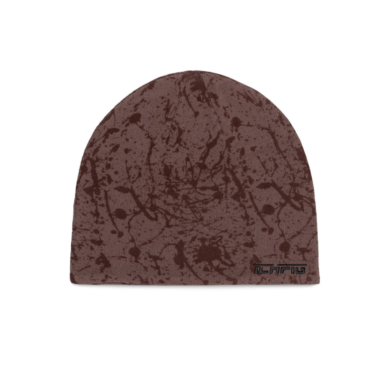 Splatter Reversible Skull Beanie - Black / Umber