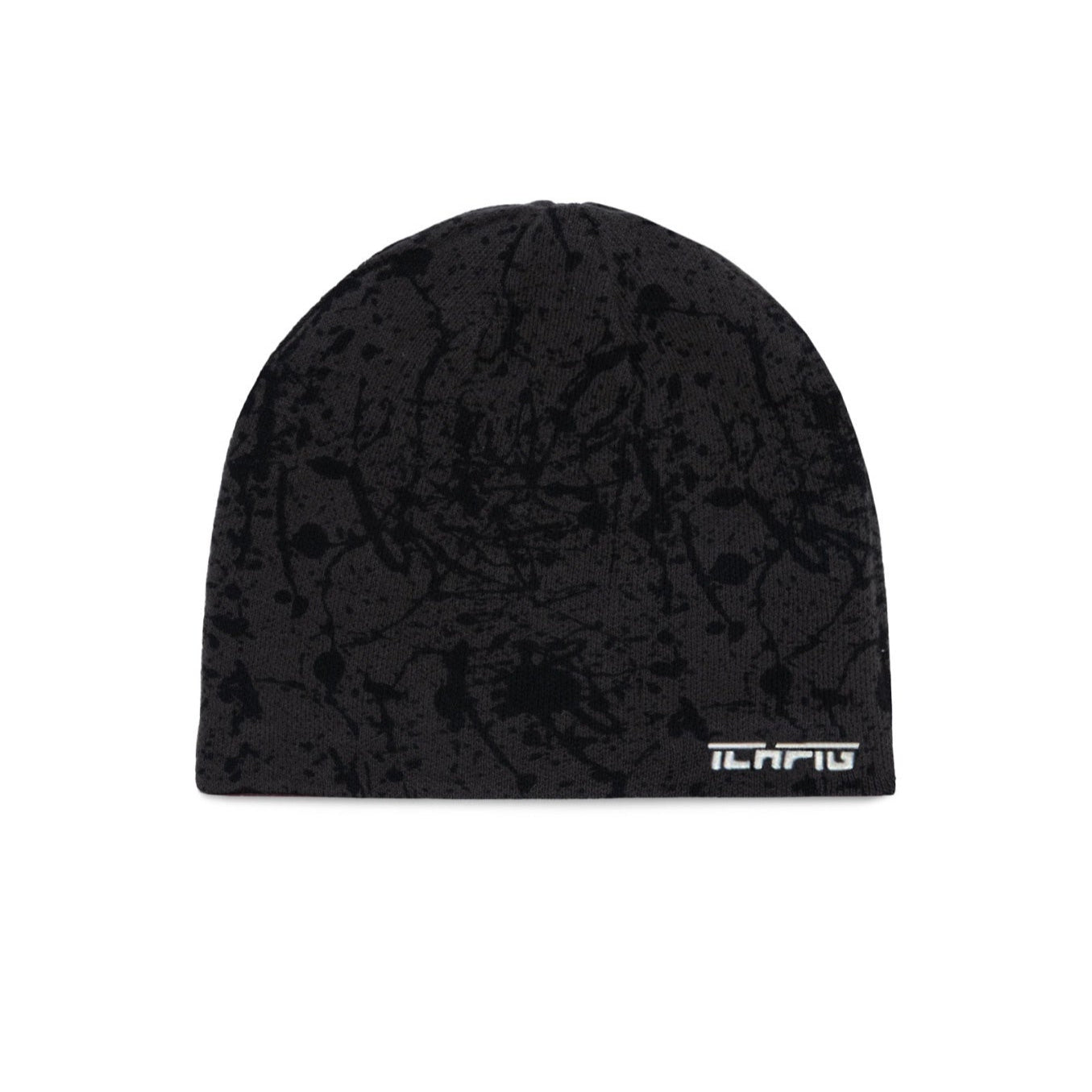 Splatter Reversible Skull Beanie - Black / Umber